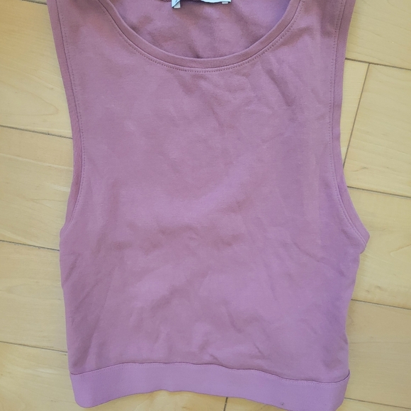 Zara Mauve Cropped Sleeveless Tank Top Size M - Picture 5 of 5